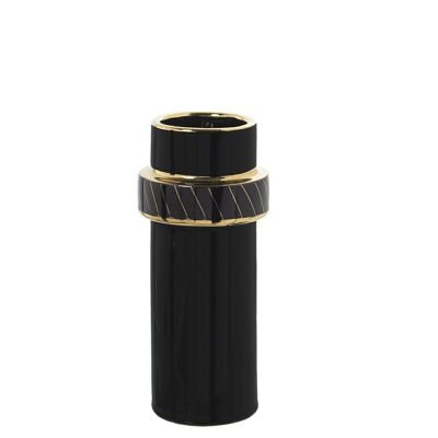 VASO CERAMICA NERO/ORO °11X25CM LL50099