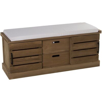 WOODEN BENCH FURNITURE WITH 2 DOORS AND 2 DRAWERS 104X34X45CM, WOOD:PAULOWNIA LL50147