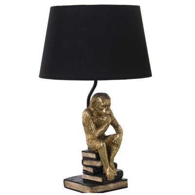 SINGLE GOLD RESIN TABLE LAMP, 1XE27, MAX.40W °31X51CM, BLACK CABLE:155CM LL50154