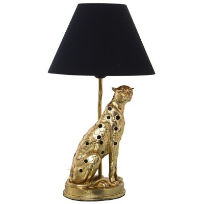 GOLDEN PANTHER RESIN TABLE LAMP, 1XE27, MAX.40W °26X46CM, BLACK CABLE:159CM LL50164