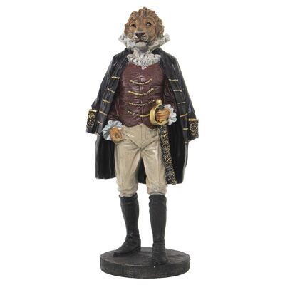 FIGURINE DE LION EN RÉSINE AVEC COSTUME 18X14X41CM LL50174