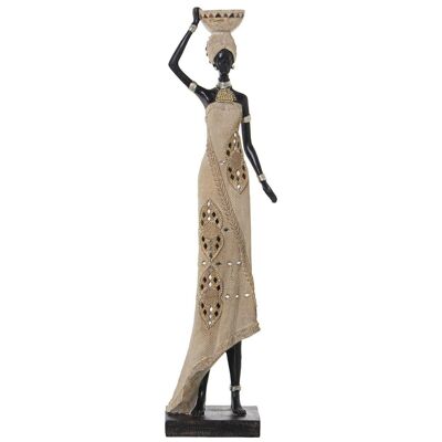 FIGURA AFRICANA IN RESINA TESTA CIOTOLA 18X12X67CM LL50185