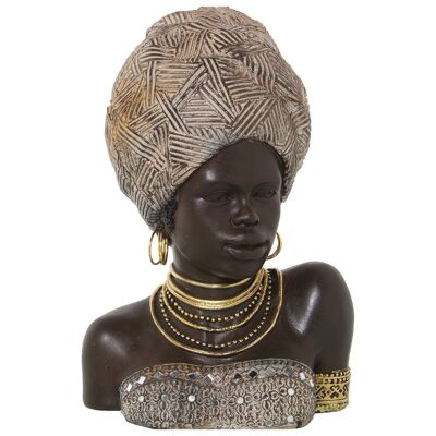 FIGURA IN RESINA BUSTO AFRICANO 24X19X35CM LL50192