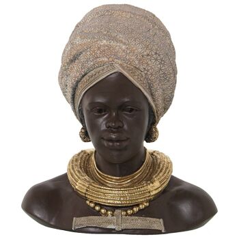 FIGURINE RÉSINE BUSTE AFRICAIN 29X20X33CM LL50193