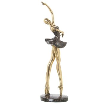 FIGURINE RÉSINE DANSEUSE DORÉE 14X11X42CM LL50194