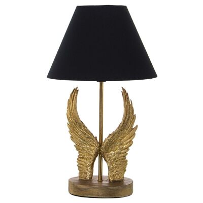 GOLDEN WINGED RESIN TABLE LAMP, 1XE27, MAX.40W °26X44CM, BLACK CABLE 163CM LL50203