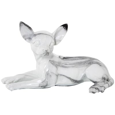 RESIN FIGURE DOG MARBLE FINISH 28X14X16CM LL50218