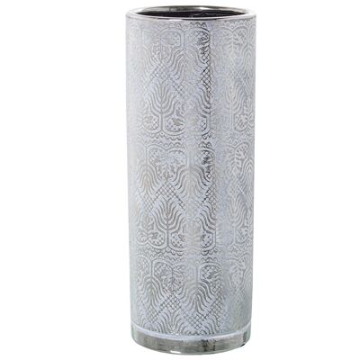 VASO CERAMICA BIANCO/ARGENTO °14X36CM LL50230