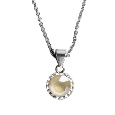 Necklace Lina 925 silver crystal ivory cream