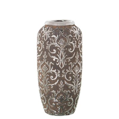 VASO CERAMICA ARGENTO ANTICO °14X28CM LL50249