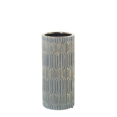 VASO IN CERAMICA GRIGIO/ORO °12X26CM LL50255