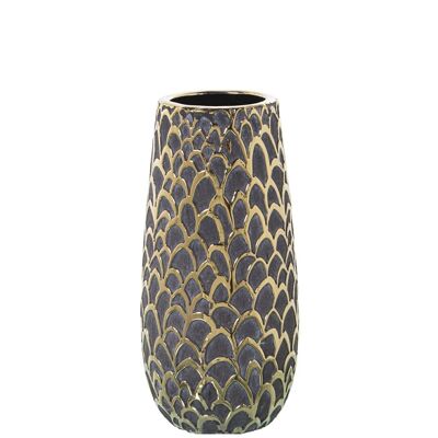 VASO IN CERAMICA ORO/GRIGIO SCURO °14X29CM LL50272