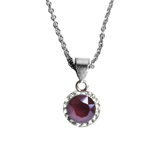 Kette Lina 925 Silber crystal dark red