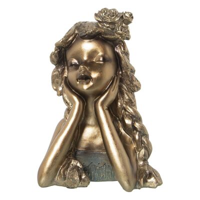 FIGURA IN RESINA RAGAZZA D'ORO 17X14X26CM LL50287