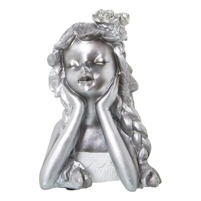 SILVER GIRL RESIN FIGURE 17X14X26CM LL50288