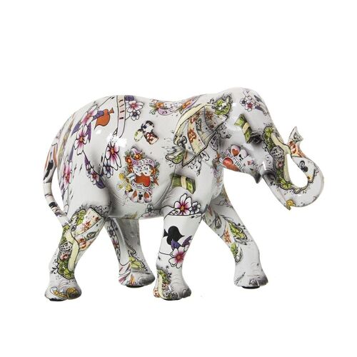 FIGURA RESINA ELEFANTE DECORADO CASINO 23X9X17CM LL50299