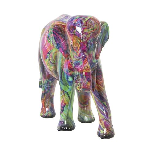 FIGURA RESINA ELEFANTE DECORADO GRAFITI 23X9X17CM LL50300