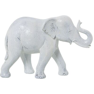 FIGURINE EN RÉSINE ÉLÉPHANT BLANC ANTIQUE 29X11X20CM LL50304