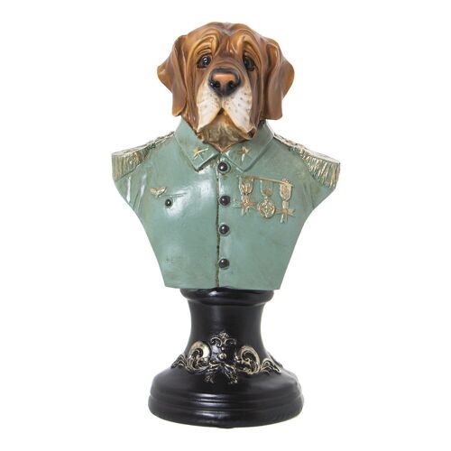 FIGURA RESINA BUSTO PERRO UNIFORME 15X12X26CM LL50327