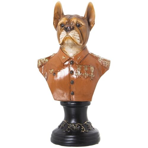 FIGURA RESINA BUSTO PERRO UNIFORME 16X11X30CM LL50328