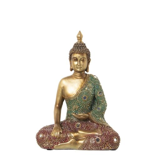 FIGURA RESINA BUDA DORADO/COLORES 22X11X30CM LL50333