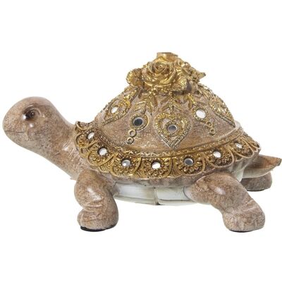 BROWN/GOLD TURTLE RESIN FIGURE 20X14X12CM LL50336
