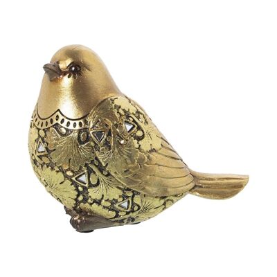 GOLDENE VOGELHARZFIGUR 13X7X11CM LL50342