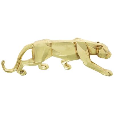 ORIGAMI GOLDEN PANTHER RESIN FIGURE _44X7X14CM LL50346