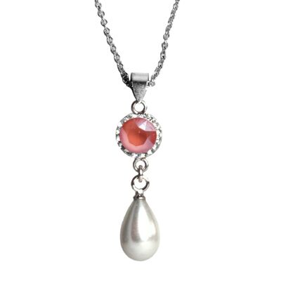 Chain Greta 925 silver crystal coral red
