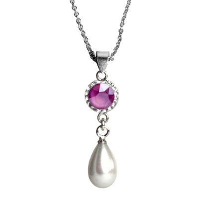 Chain Greta 925 silver crystal peony pink