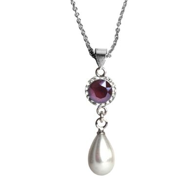 Kette Greta 925 Silber crystal dark red