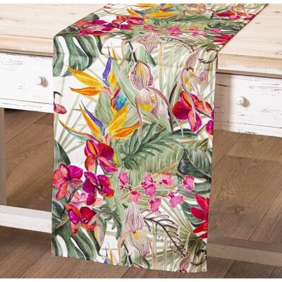 RECTANGULAR COTTON TABLE RUNNER, ONE SIDE 33X180CM, WITH DIGITAL PRINTING LL50565