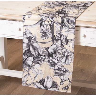 RECTANGULAR COTTON TABLE RUNNER, ONE SIDE 33X180CM, WITH DIGITAL PRINTING LL50568