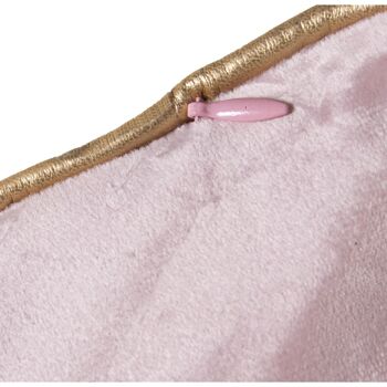 COUSSIN 50X30 VELOURS ROSE BANDE OR AVEC ZIPPER 50X30CM LL50591 3