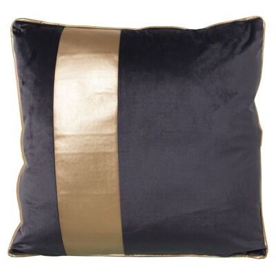 CUSHION 45X45 OSC GRAY VELVET. GOLD STRIPE WITH ZIPPER _5X45CM LL50594