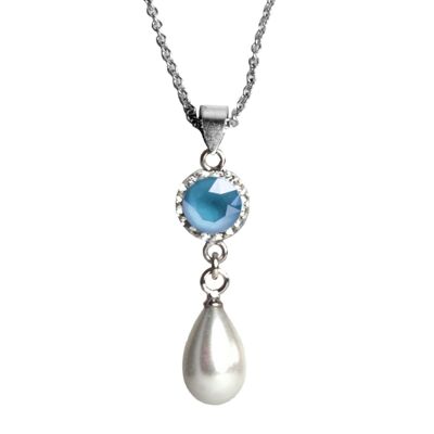 Chain Greta 925 silver crystal azure blue