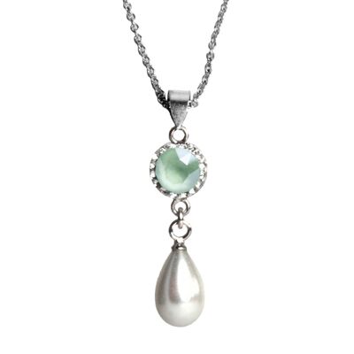 Chain Greta 925 silver crystal mint green