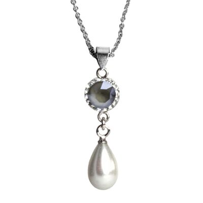 Kette Greta 925 Silber crystal dark grey