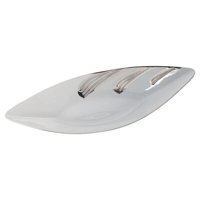 CENTRO CERAMICA BIANCO/ARGENTO 34X12X7CM LL51030