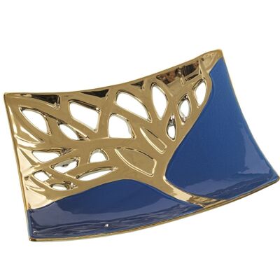 CENTRO CERAMICA BLU/ORO 28X22X6CM LL51071