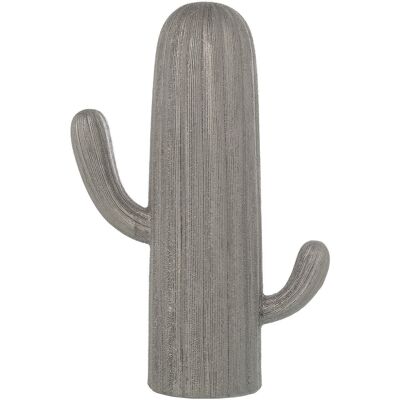 FIGURA CACTUS CERÁMICA PLATEADA 38CM 25X11X38CM LL52410