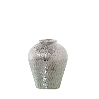 SILVER CERAMIC VASE °18X21CM LL52599