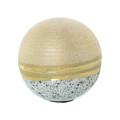 SFERA IN CERAMICA BIANCA/ORO _°11CM LL52625