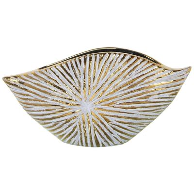 VASO CERAMICA BIANCO/ORO 39X9X20CM LL52631