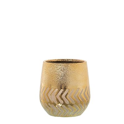 GOLDEN CERAMIC PLANTER °13X14CM LL52680