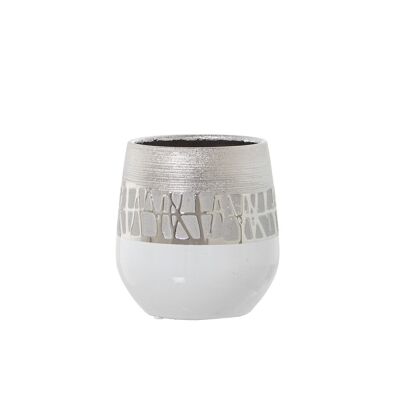 SILVER CERAMIC PLANTER °13X14CM LL52688