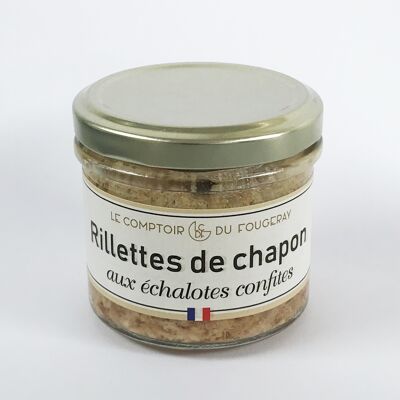 Rillettes de capón con chalotas confitadas