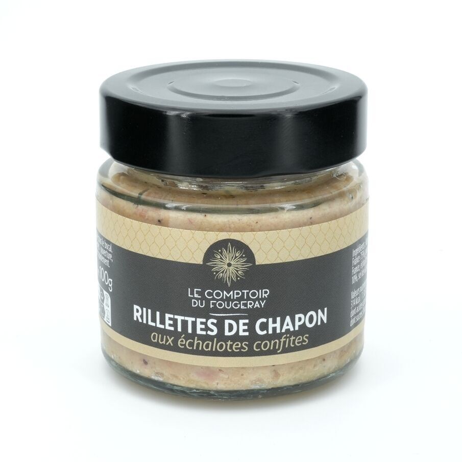 Rillettes di cappone con scalogno candito 100g (Le comptoir du Fougeray)