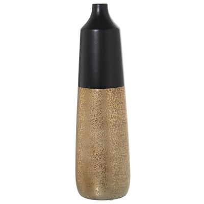 SCHWARZ/GOLD KERAMIKVASE °14X49CM LL52786