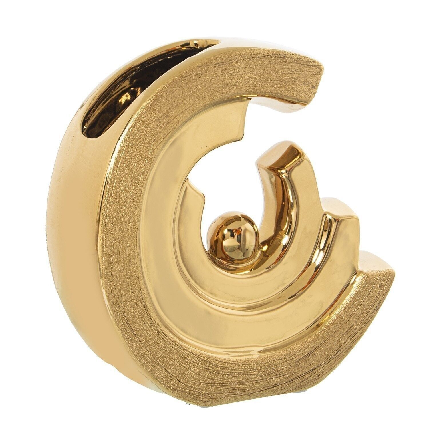 ABSTRAKTE GOLDENE KERAMIKVASE 17X5X17CM LL52871